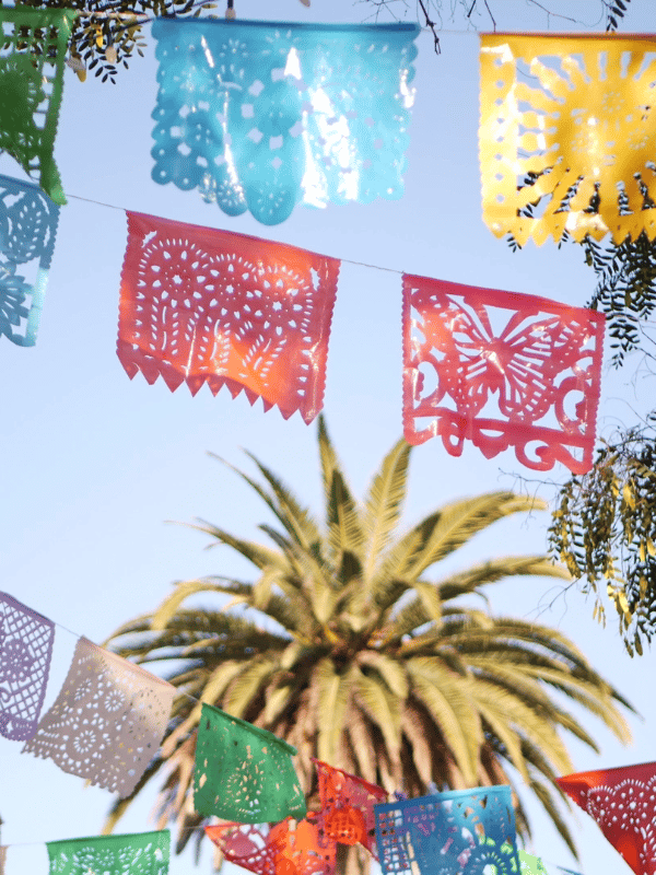 Papel Picado and Palm Trees