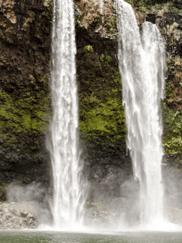 Three waterfalls in Kauai, Hawaii