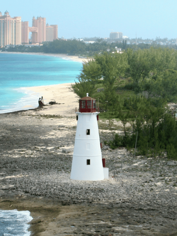Lighthouse on a Peninsula in Nassau, Bahamas