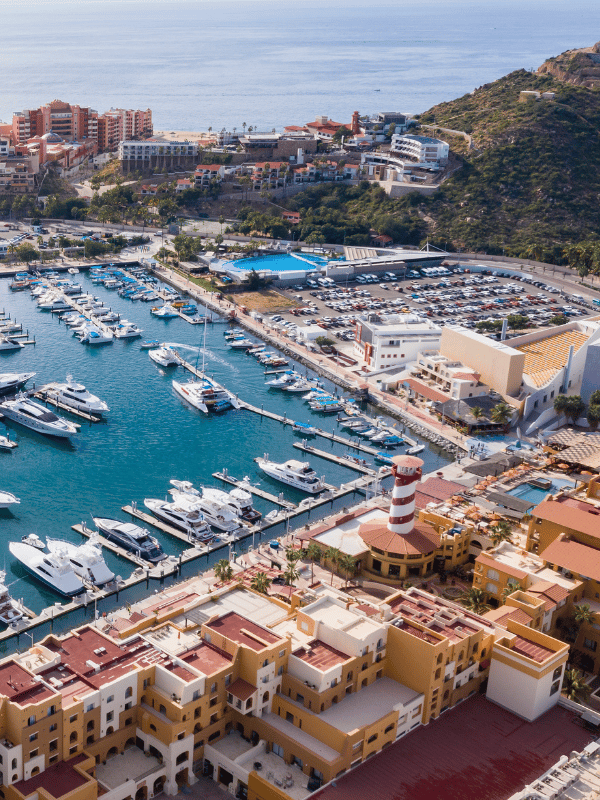 Aerial View of downtown Cabo San Lucas, Mexico