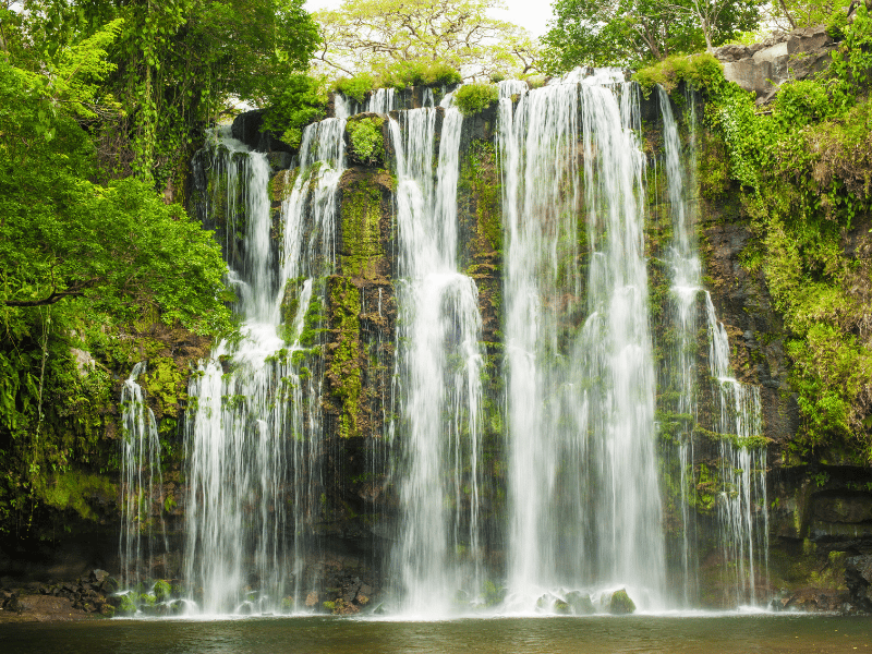 Cascading waterfall in Costa Rica
