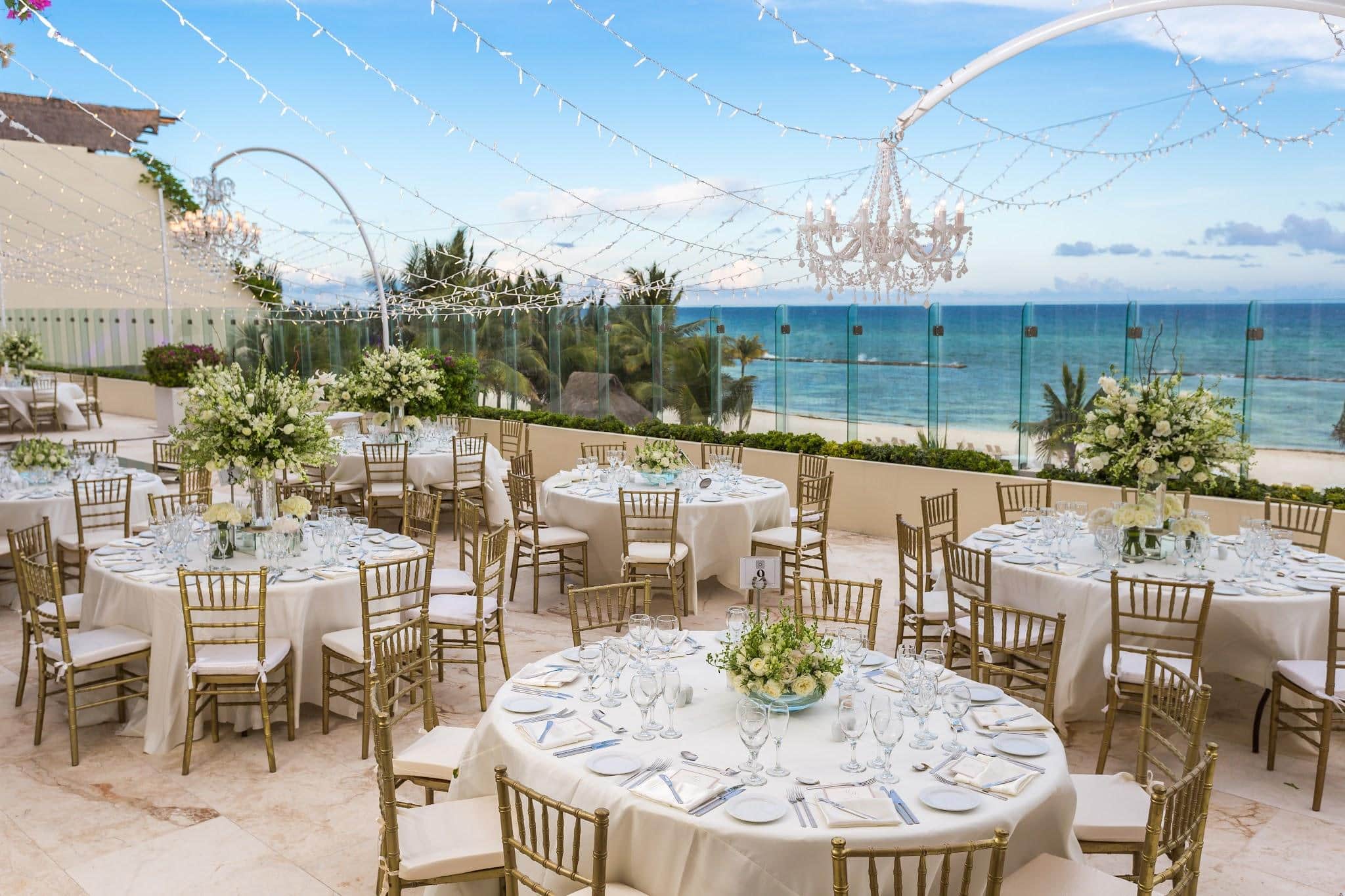 Grand Velas Riviera Maya Ocean Terrace Wedding Reception Set-Up
