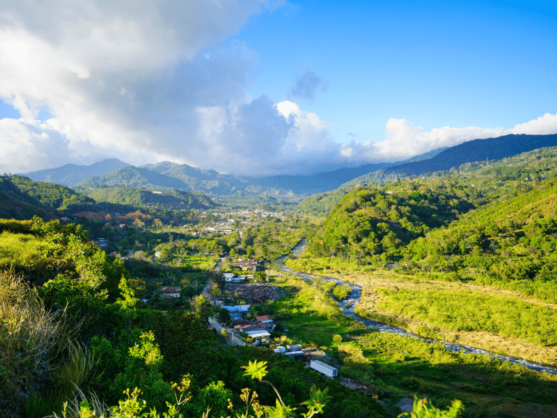 Green hills in the Boquete valley of Panama