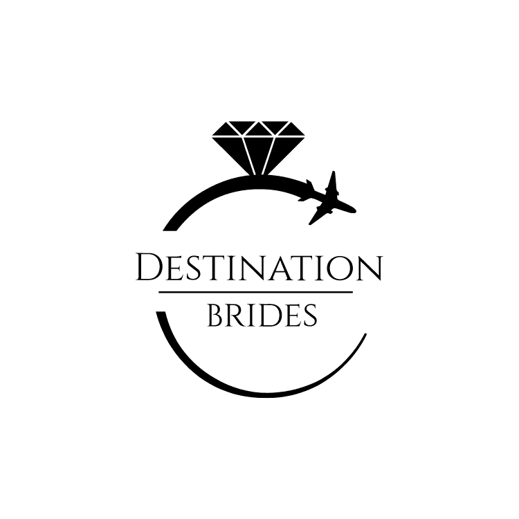 Engagement ring formed by the trail of a plane with "Destination Brides" text