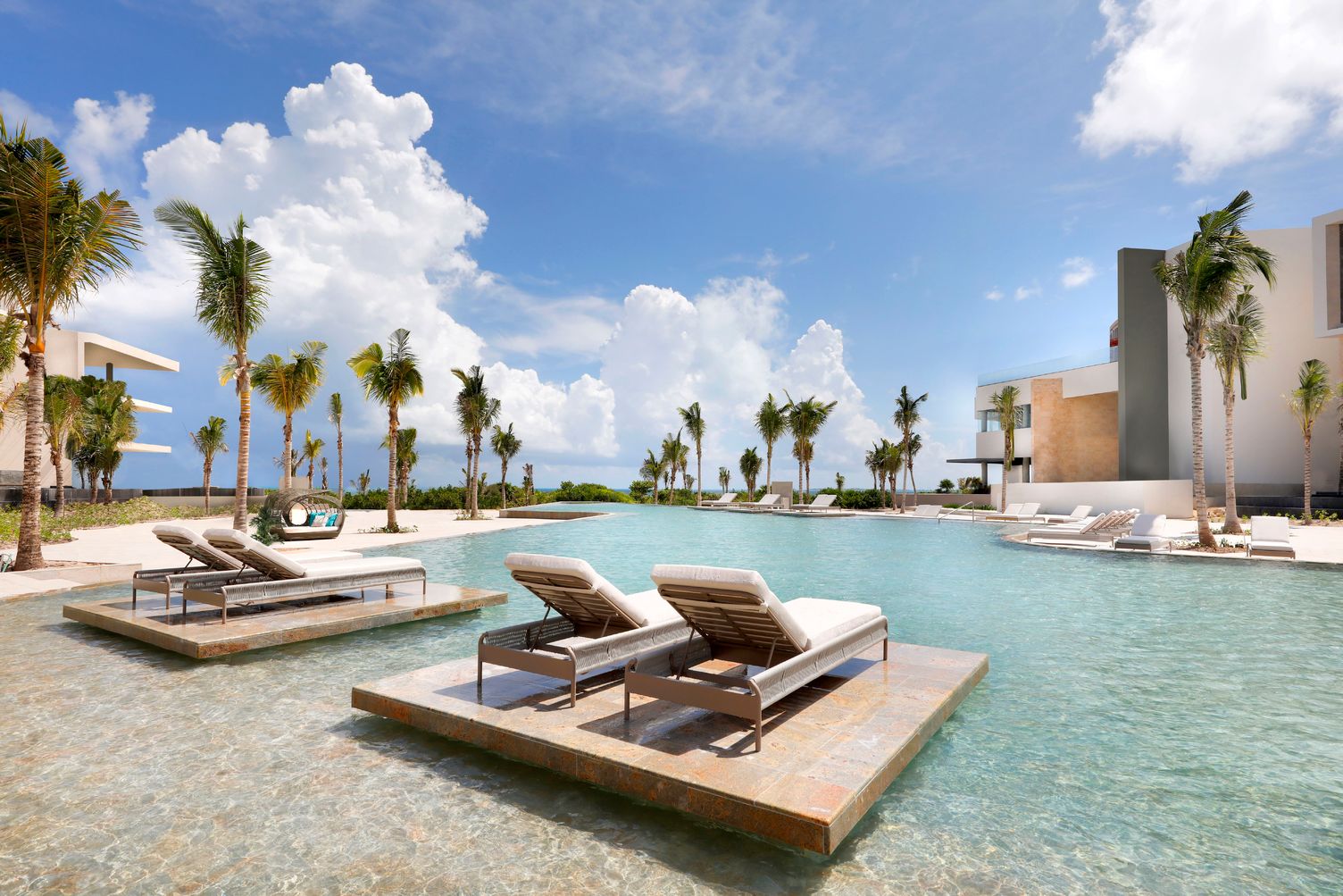 Pool deck at TRS Coral in Costa Mujeres