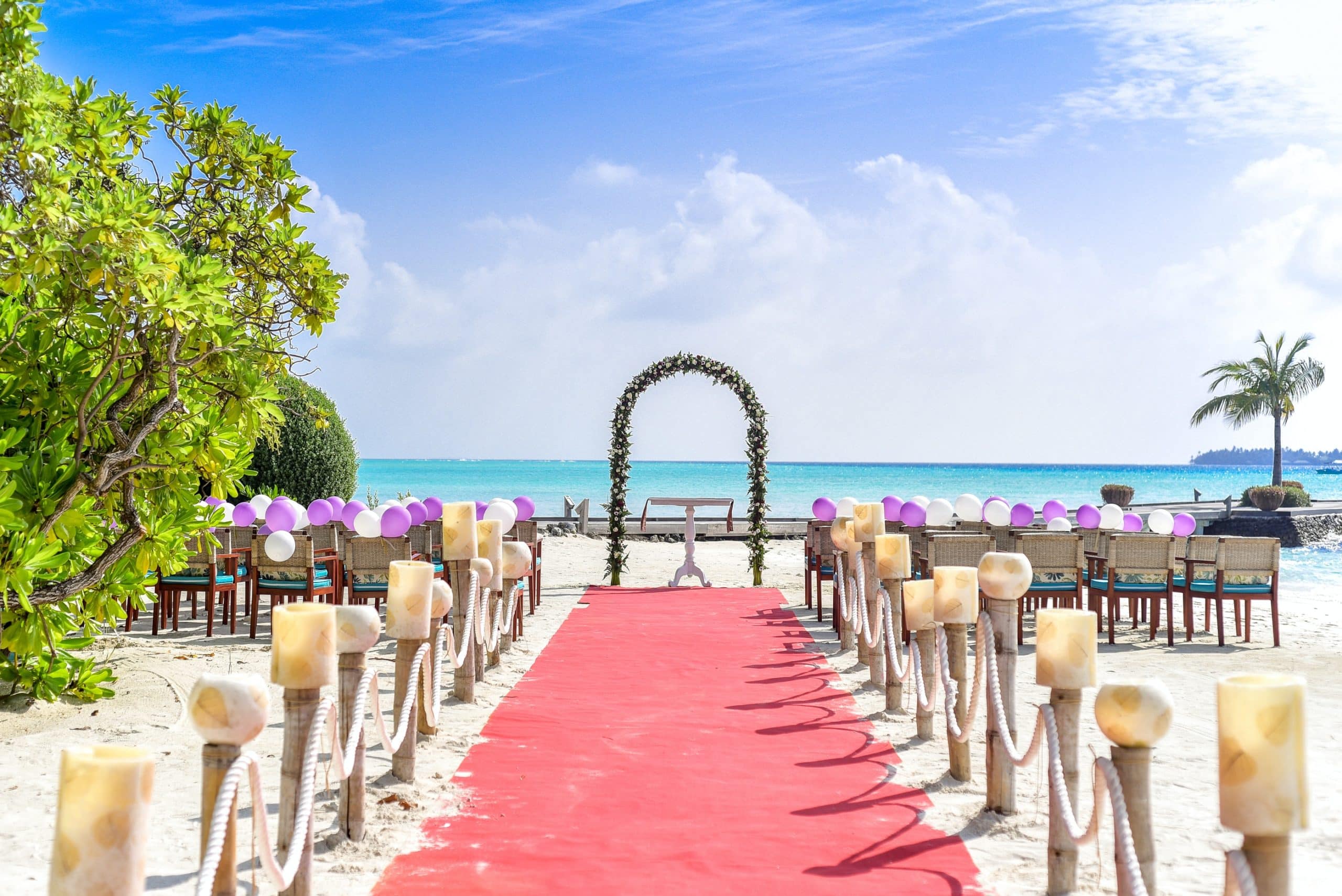 Destination wedding aisle on the beach